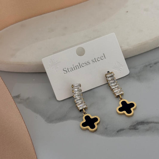 Black Clover Drop Earrings