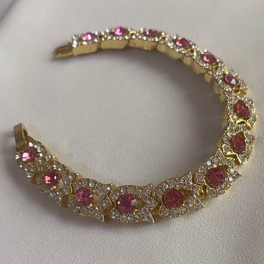 Ruby Topaz Gold Bracelet