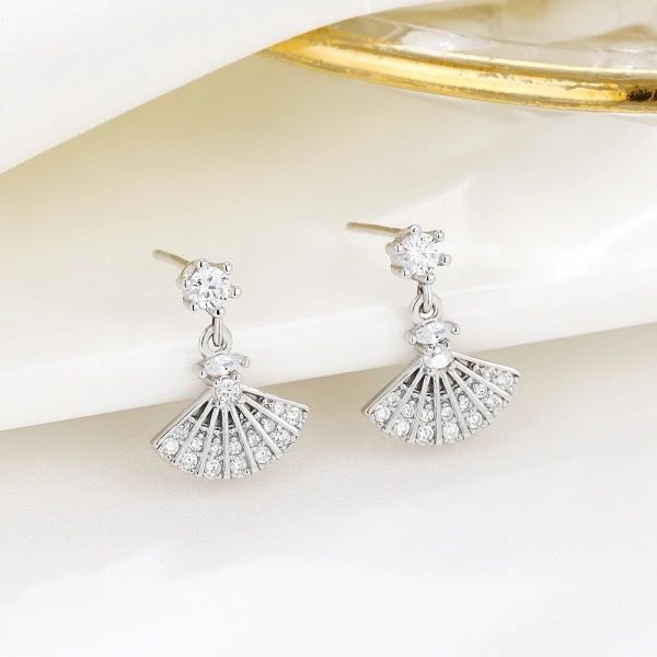 Tiny Clear Crystal Stud Earrings